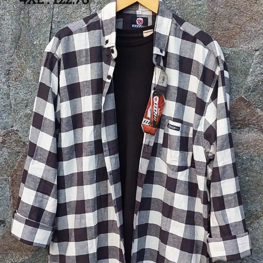 Kemeja Flanel Jumbo Lengan Panjang Pria Wanita