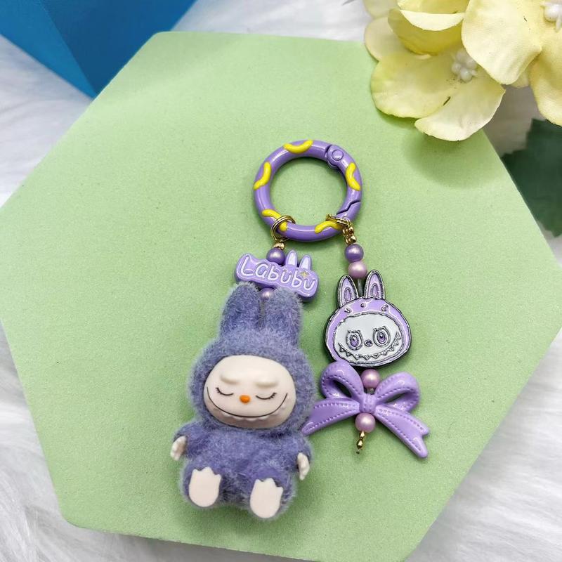 Product Introduction of Rantai Kunci Labubu Mini, Berbondong-bondong, Bahan Vinil, Reka Bentuk Bijian Comel, Sesuai untuk Beg Bayi, Loket Telefon Bimbit, Gancu Kunci Cantik, Sesuai untuk Hadiah Teman Wanita 2