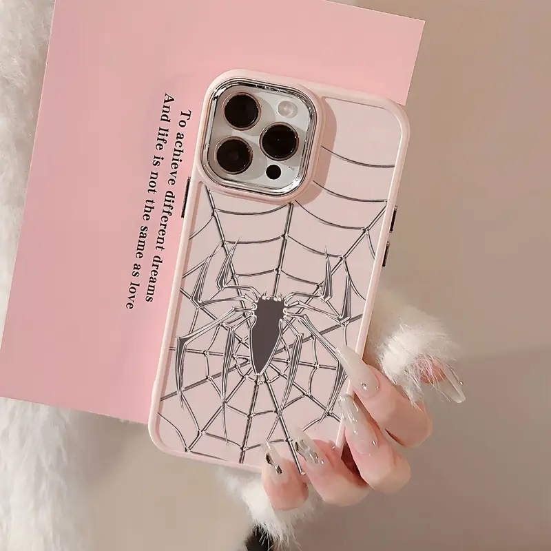 GADGET FUSION CASE Metal SpiderMan iPhone 11 13 12 14 15 Pro 7 8 6 6 S Plus MAX XR XS MAX 7Plus 8Plus SE 2024 iPhone case cangkang berlapis listrik 4