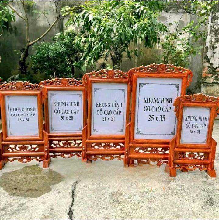  khung ảnh đục phong thủy gỗ hương đá cung gia tiên đồ _ Decor Phòng 