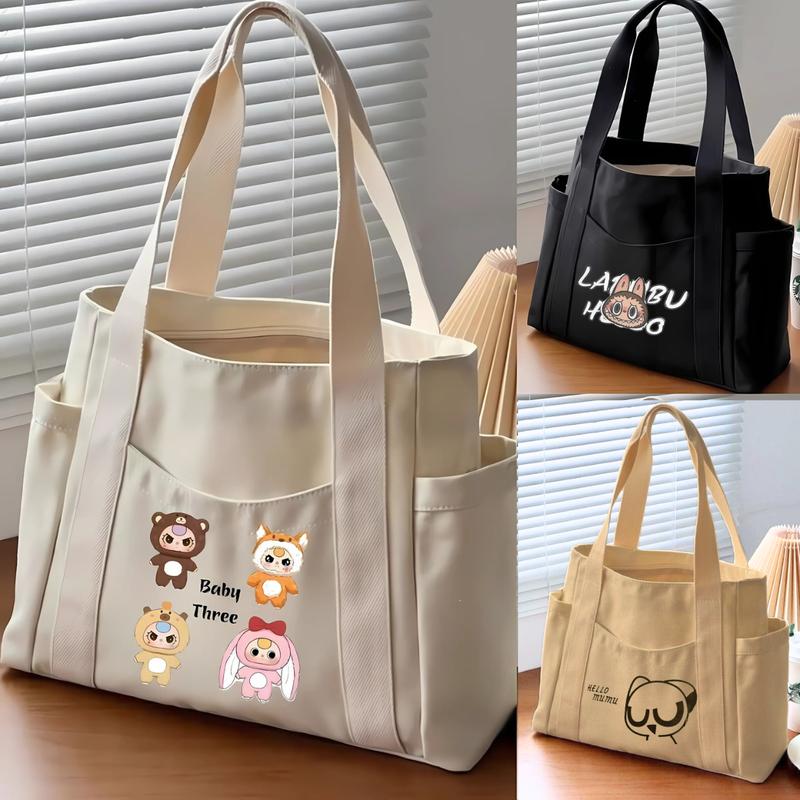 Túi tote túi vải canvas có ngăn phụ túi đeo vai đi học đi chơi thời trang Hàn Quốc đựng vừa khổ A4 laptop Bag Chữ Nhật Nữ Hình Chữ Nhật