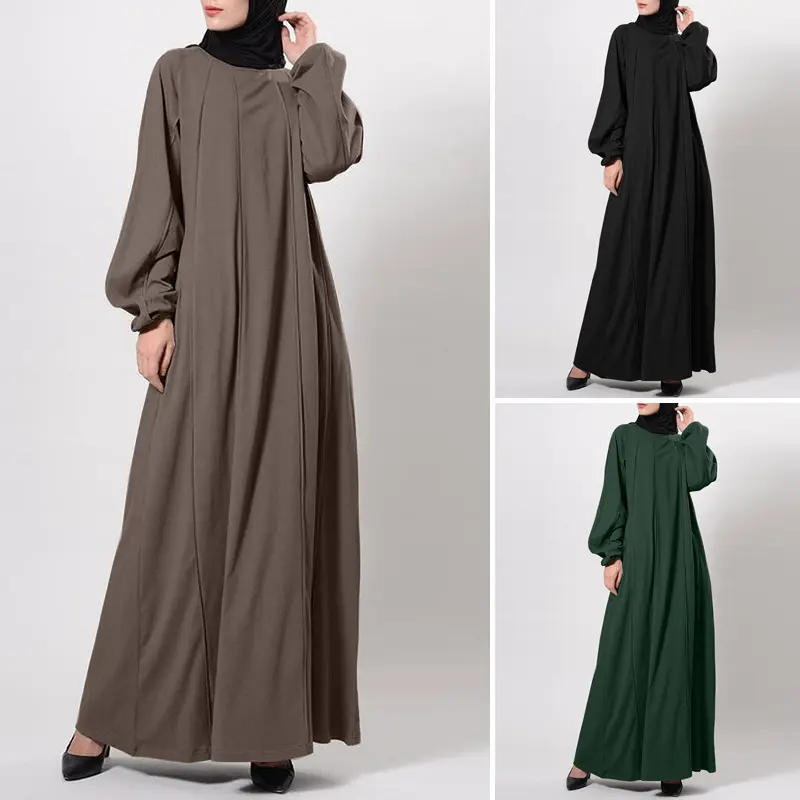 Commuter solid color dress Islamic Muslim loose tunics