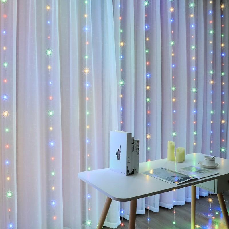 Lampu Hias Tirai Tumblr 3x3 meter LED Curtain Light Lampu Tirai Gorden Dekorasi Natal 6