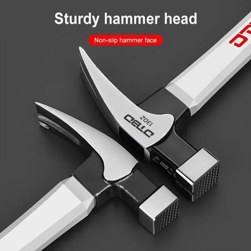 Stainless Steel Claw Hammer, Multipurpose Hammer with Comfort Grip Handle, Professional Hammer Tool for Woodworking, Home, Office, Heavy Duty, Hardware 6