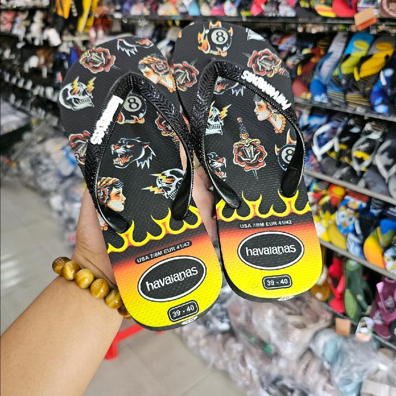 Dép Havana Thái Tribo Full Đen Cao Su Cao Cấp Nam