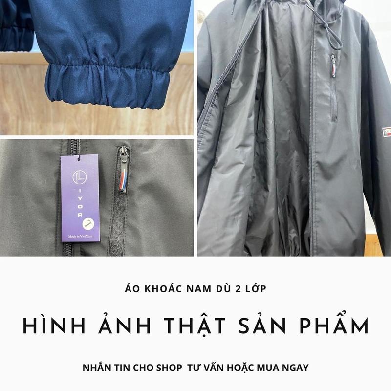 ÁKhoác Gió Nam LIYOR Ákhoác Nam Dù 2 lớp có nón chống nắng chống nước có 3 túi khókétiện dụng cao cấp AK15 7