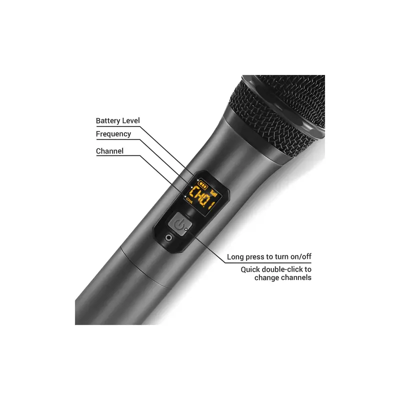 TONOR Wireless Microphone，Metal Dual Professional UHF Cordless Dynamic Mic Handheld Microphone System for Home Karaoke, Meeting, Party, Church, DJ, Wedding, Home KTV Set, TW-820 1