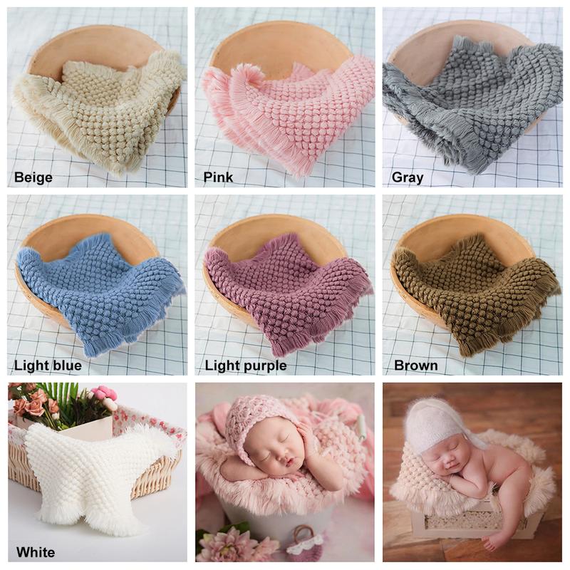 Product Introduction of Baby Photography Props Newborn Photography Blanket Background Photo Infant Muslim Wraps Accessories 17