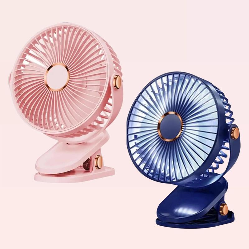  Quạt Mini Kẹp Bàn Tích Điện Pin Sạc 5 Tốc Độ Gió Xoay Linh Hoạt 360 Độ Có Đèn LED Quạt Kẹp Pin Trâu Phụ Kiện Mobile Usb 