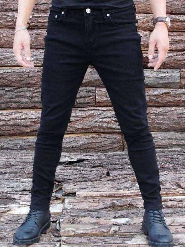 Quần jean nam màu đen trơn, form slim ôm dáng thời trang DAI20 Menswear Pants Có Túi