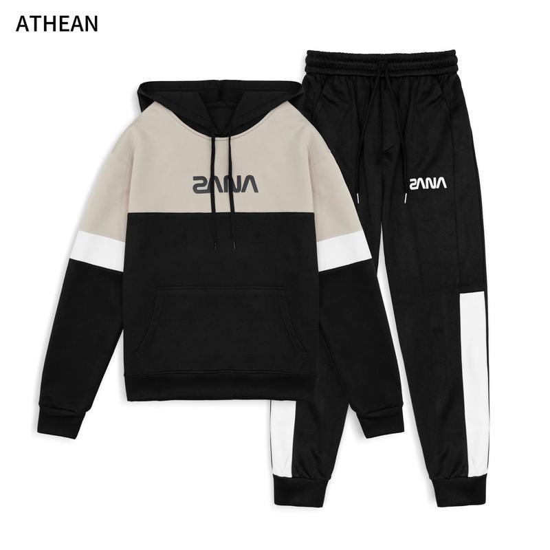 Bộ Đồ Nam Nữ Thể thao nỉ 2 ép ATHEAN phối thân và tay có mũ cá tính , giữ ấm tốt mùa Đông  - M : SNA