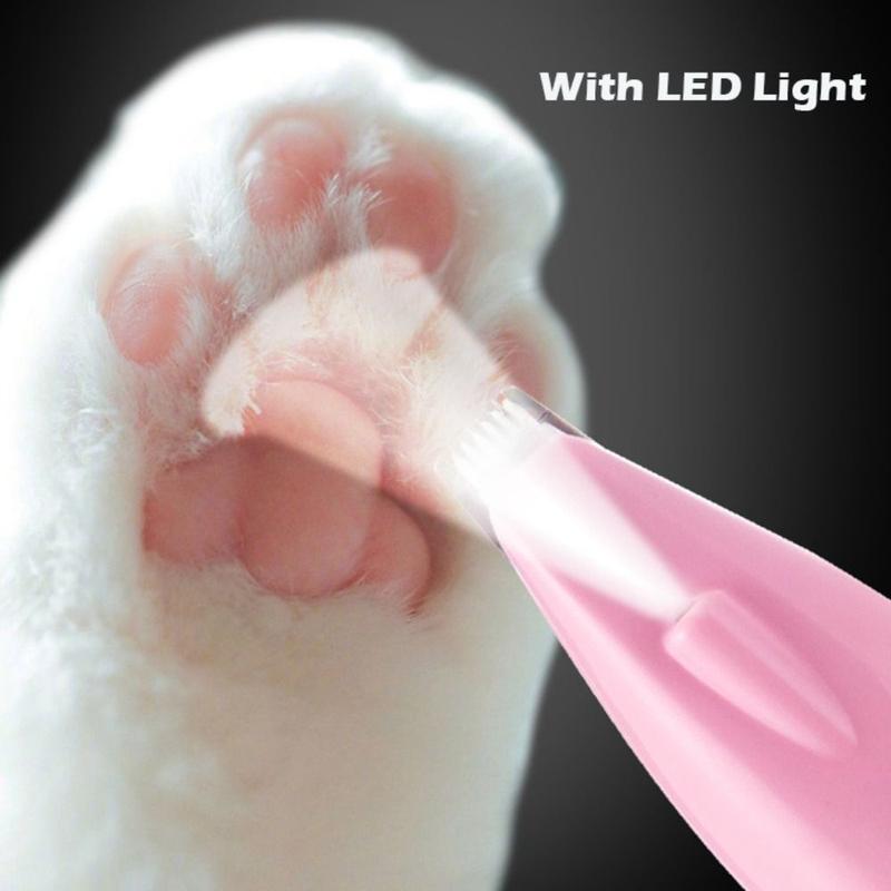 New Electric Dog Hair Trimmer Rechargeable Low Noise Pet Paw Trimmer Grooming with LED Lighting Cat Paw Trimmer 4
