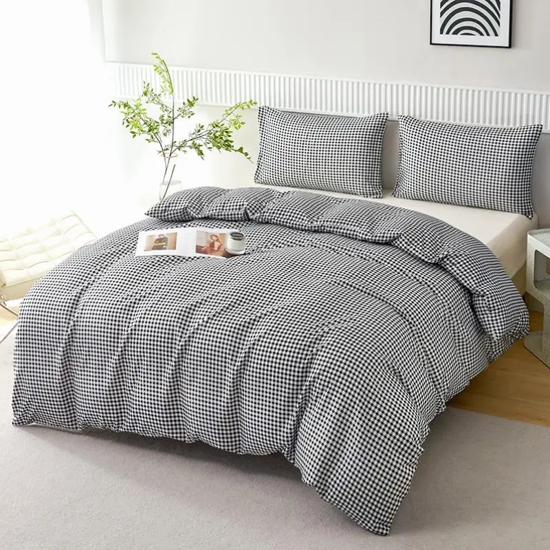 Plaid Pattern Duvet Cover Set, 1 Set Including 1 Count Duvet Cover & 2 Counts Pillowcase without Filler, Soft Comfortable Bedding Set for Home Bedroom