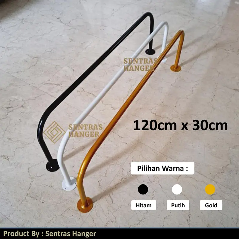 Gantungan Baju Dinding, Gantungan Baju Besi Pipa Tebal 5