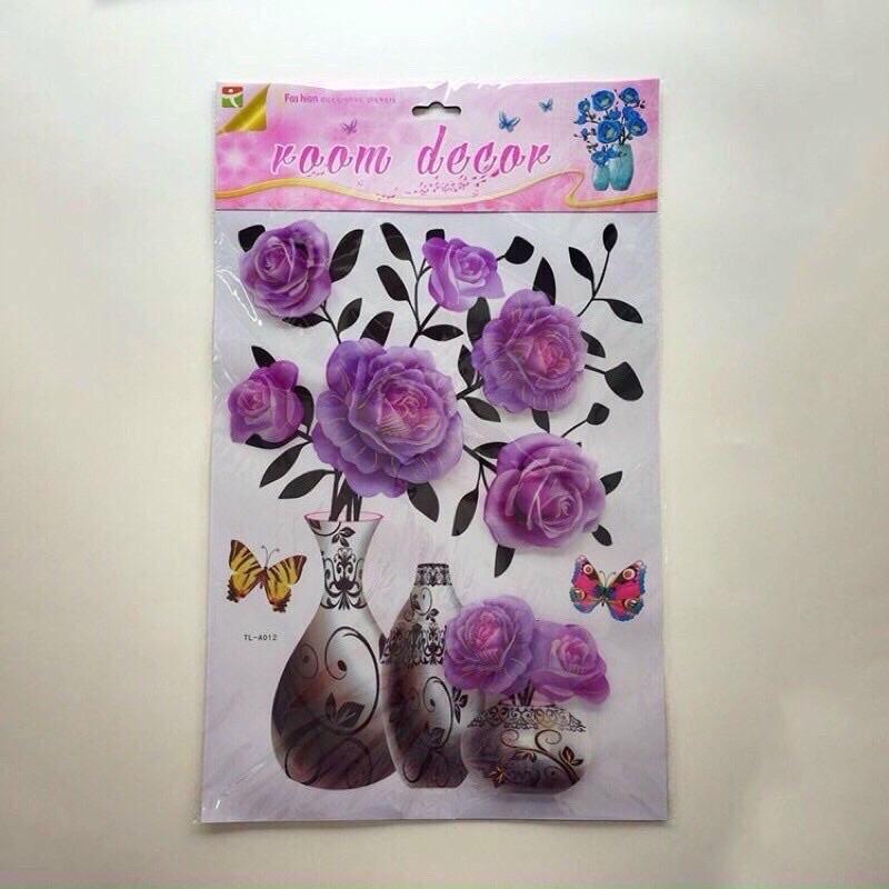 Tranh dán tường hoa nổi 3D sẵn keo dán Decor Decor Phòng Decal 6