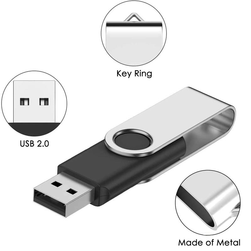 Product Introduction of Portable USB Flash Drive, 3 Counts USB 2.0 Flash Drive, Rotating Memory Stick, Jump Drive, Pen Drive, Compatible with Laptop, PC, MAC 2
