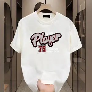 Kaos lengan pendek pria dan wanita dengan motif jalanan India, desain musim gugur; kaos jalanan, lengan pendek.