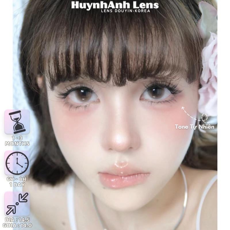 Lens Mắt Kính Áp Tròng xám anh đào tự nhiên giãn ít mini fairy topia gray [Giá 1 Đôi + Kèm Khay Dụng Cụ]