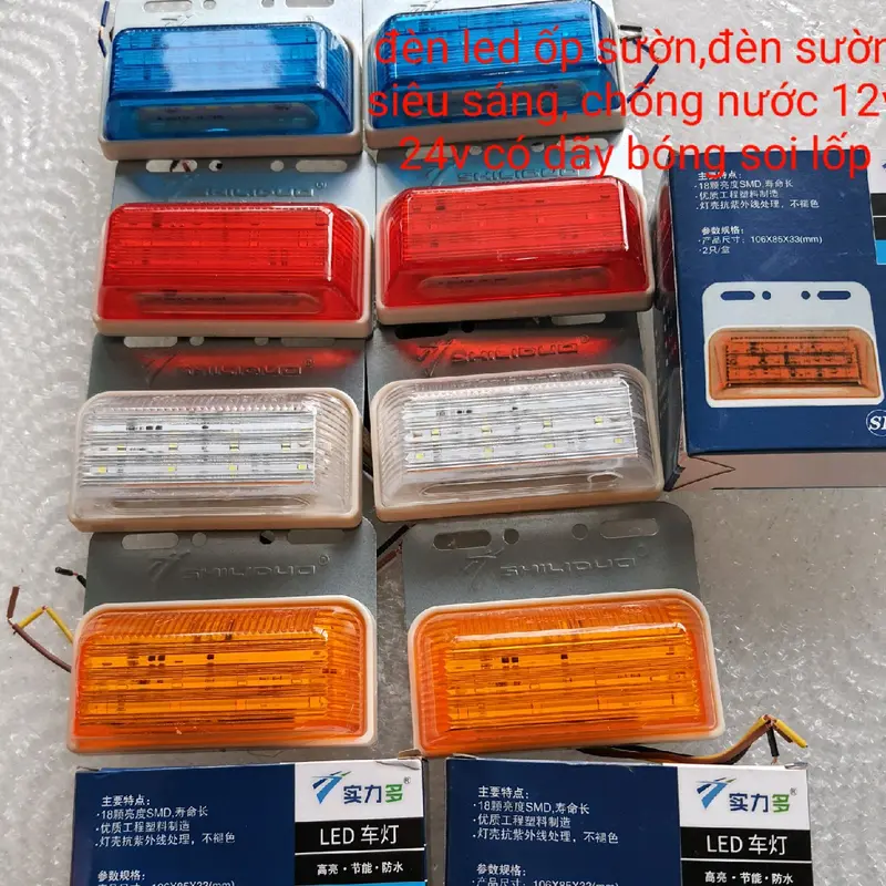 đèn led sườn, đèn hông xe tải, xe khách siêu sáng,hàng Silidu 4003 đa năng có dãy soi lốp 1
