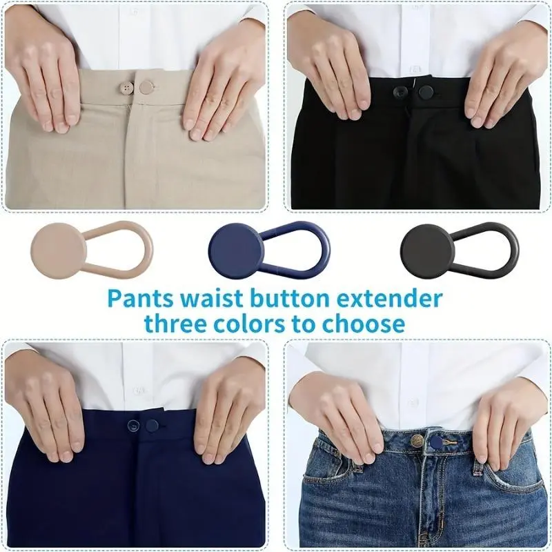 Silicone Button, 12pcs No Sew Instant Extender Button for Men and Women, Pants Waist Extension Button for Jeans Pants Collar 4