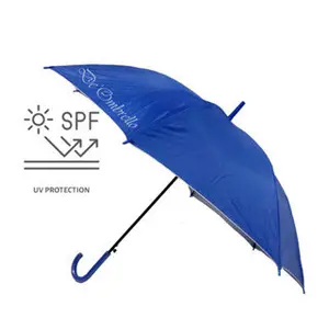 (054)Payung Standard Polos Warna Lapis Silver Anti UV Gagang Lengkung Premium Quality/ Payung Promosi