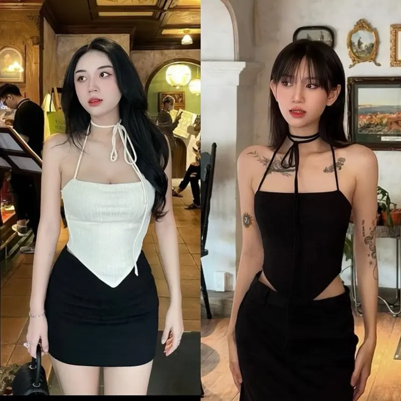 Áo yếm dây cột cổ vạt nhọn ViVistore Nữ Women Đỏ