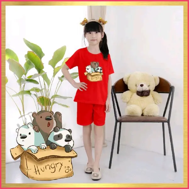 baju setelan kaos anak unisek/stelan anak Lengan pendek