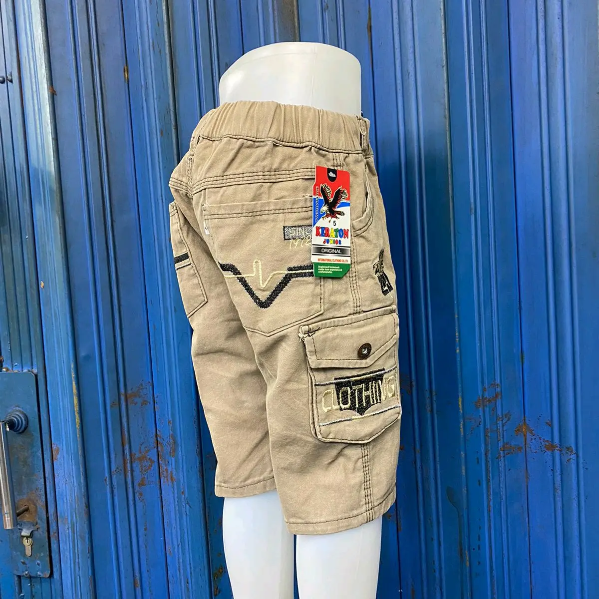 celana pendek katun cargo usia 1-12th Abu