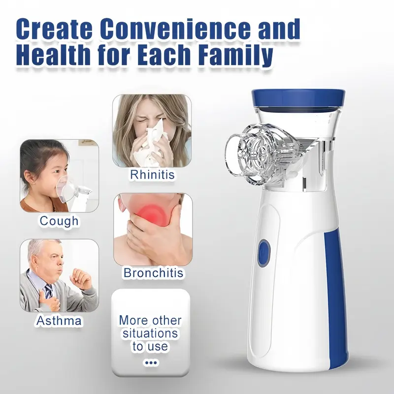 Portable Mesh Nebulizer, 1 Piece Electric Atomizer with Accessories, Compact Design for Home and Outdoor Use, Suitable for Adults and Kids 3