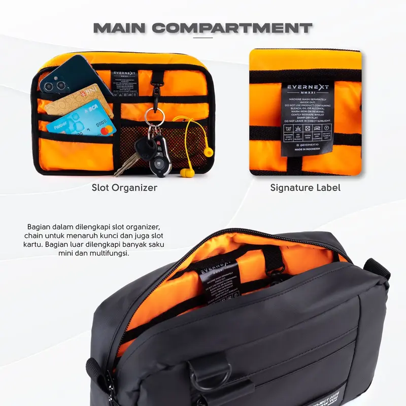 Evernext - Clutch Bag Pria Anti Air Pouch Bag Waterproof Pria Sling Bag Felix Pria Tas Selempang Distro Pria 3