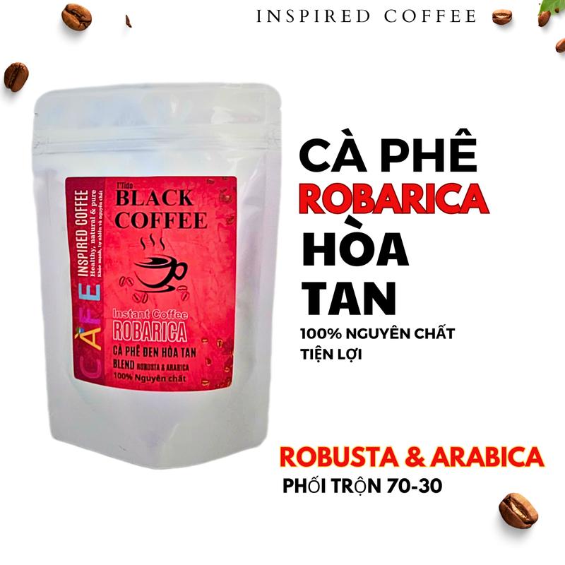 Cà phê hòa tan nguyên chất Robusta & Arabica, cafe đen hòa tan không đường Black Coffee, đắng vừa chua nhẹ 1