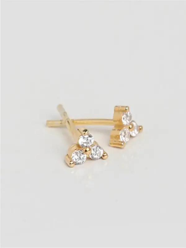 1 Pair Women's Elegant Rhinestone Decorated Stud Earrings, Casual Trendy Stud Earrings, Fashionable Jewelry for Women for Daily & Party Decoration 3