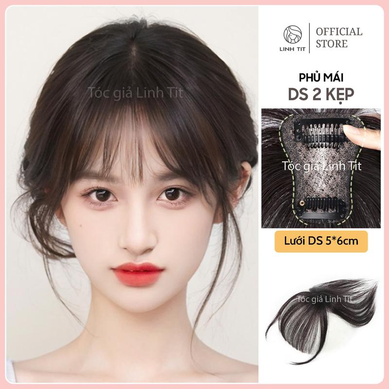 Phủ mái DS 2 kẹp siêu da đầu tóc  thật dệt tàng hình mái thưa và mái bay ( kèm phụ kiện )