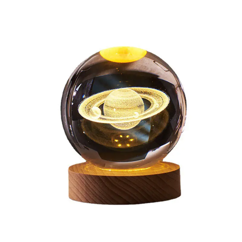 LAMPU BUAT KAMAR TIDUR LAMPU HIAS LED LAMPU HIAS KAMAR TIDUR HADIAH SPESIAL LAMPU MALAM BULAN BOLA KRISTAL Kayu 8