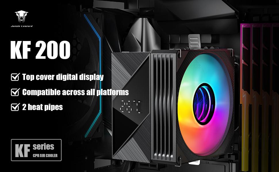 Jungle Leopard K200 KF200 Digital CPU Cooler Color LED Black / White 2 ...
