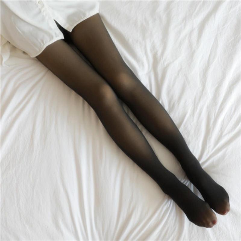 Product Introduction of Autumn And Winter Elastic Gray Fake Transparent Plus Velvet Warm Leggings Tights 27