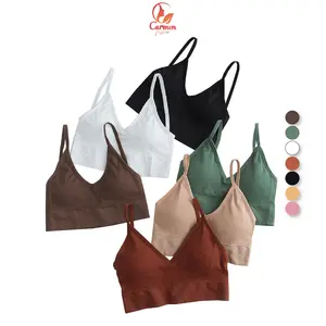 BH Krop Gaya Korea Motif Polos Wanita Bahan Halus Tanpa Kawat BH Seksi Belakang U Wanita CF P237