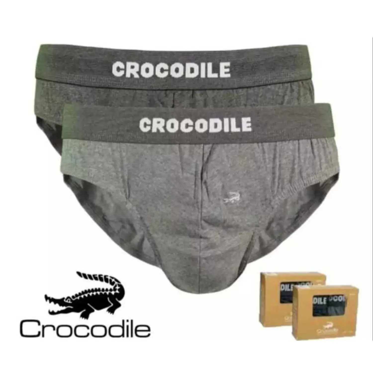 Celana Dalam PRIA CROCODILE COKLAT ART 262 Cowok Dewasa Katun Polos Celana Laki - Laki Katun Polos Boxer Hitam