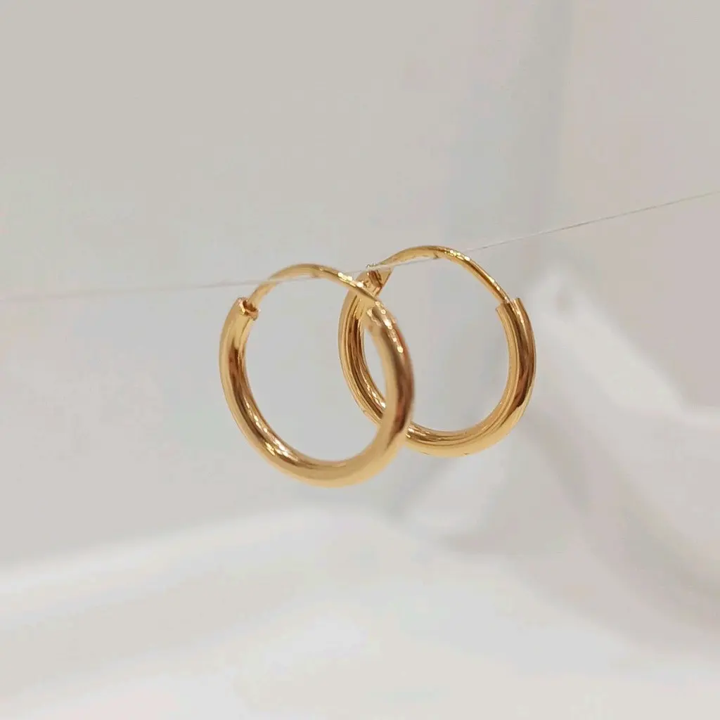 Anting gipsi polos lapis emas 24k