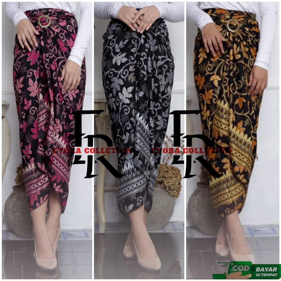 rok lilit - fashion wanita - bawahan kebaya - rok lilit batik - bawahan batik - motif pepaya kain - Wisuda - free Ring