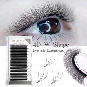 ขนตารูป 4DW หนา 0.07 มม. ต่อขนตาหยิก สแกลลอปนุ่มธรรมชาติ ต่อขนตาโคลเวอร์ เครื่องสำอาง