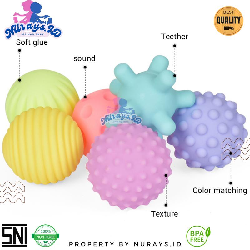 Mainan Anak Mainan Bola Bayi Sensorik Anak Dan Multitekstur Mainan Anak Teether Gigtan Bayi Anak Belajae Aman Tidak Berbau pelatihan & pengamatan memori pasir merah mainan kolam renang air & pasir 0