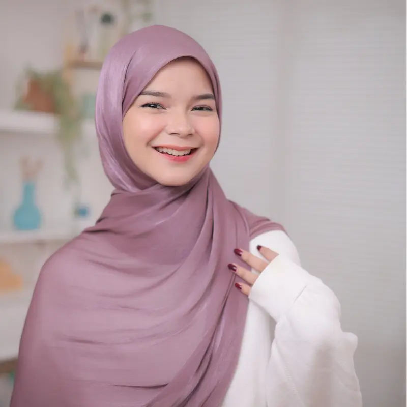 Naura Shimmer Luxury Silk Tiebymin Pashmina Muslim Jilbab Kerudung 2