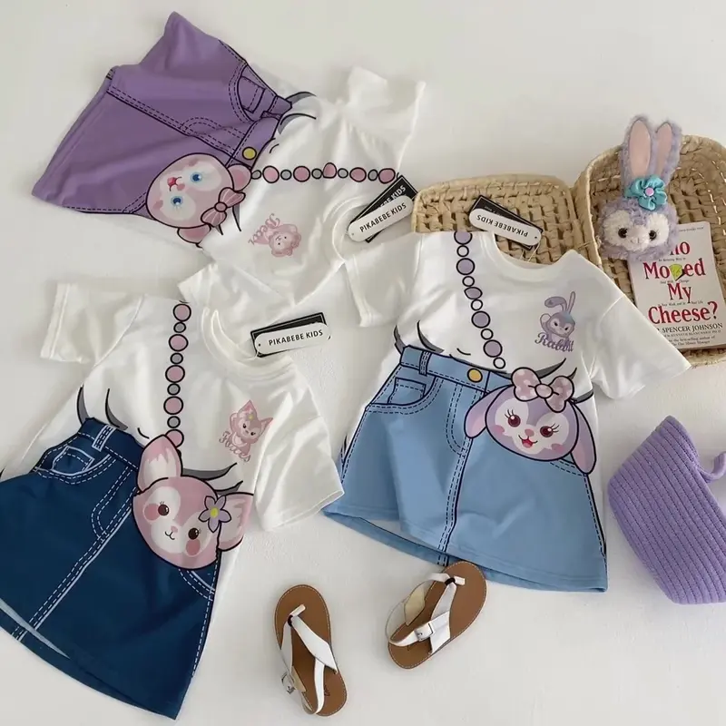 Váy Bé Gái, Bộ Sưu Tập Mùa Hè Mới, Thời Trang, Thiết Kế Hoạt Hình, Giả Hai Mảnh, Váy Denim, Váy Midi Cho Em Bé Thời Trang, Được 11200 Người Vinh Danh 5