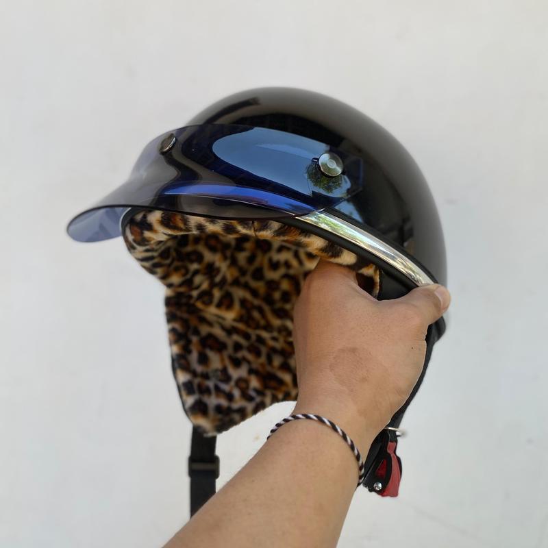 Helm Chip Retro Busa Motif Leopard Free Topi Pet Vintage - Shop | Tokopedia