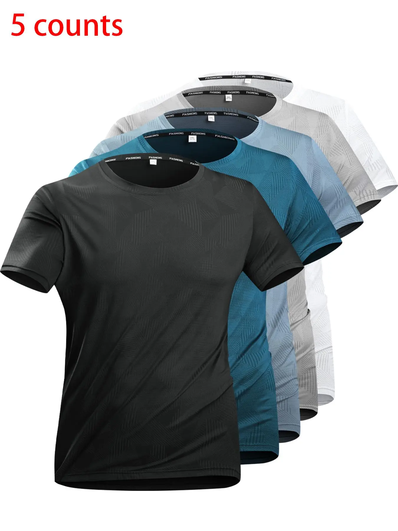Men's Solid Raglan Sleeve Tee, Quick Drying Breathable Round Neck T-shirt for Gym Workout Running, Casual Comfy Men's Top for Summer
