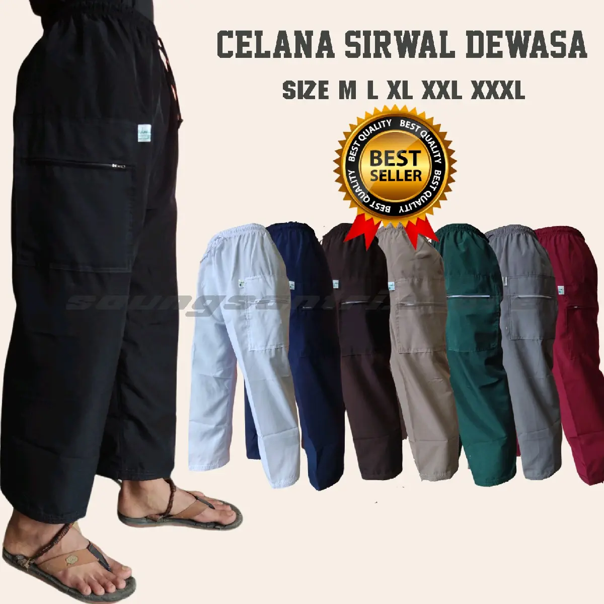 Celana Sirwal Pria Dewasa M-XXXL Katun besway Panjang