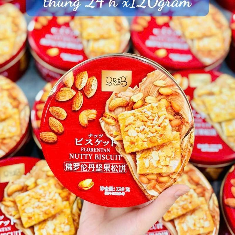 Bánh quy hạt điều hạnh nhân Food Thức Ăn Vặt 120gr  HỘP QUÀ TẾT - Mèo bán bánh  Snack bánh kẹo tết 2025 phụkientet  2025