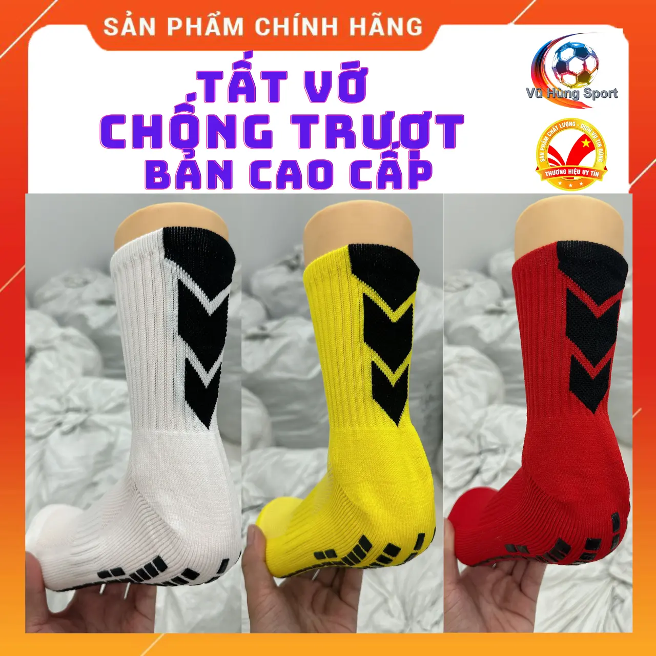 [Combo 5 đôi] Tất chống trơn thể thao, tất đá bóng chống trơn trượt loại 1 Sport phukien  thethao