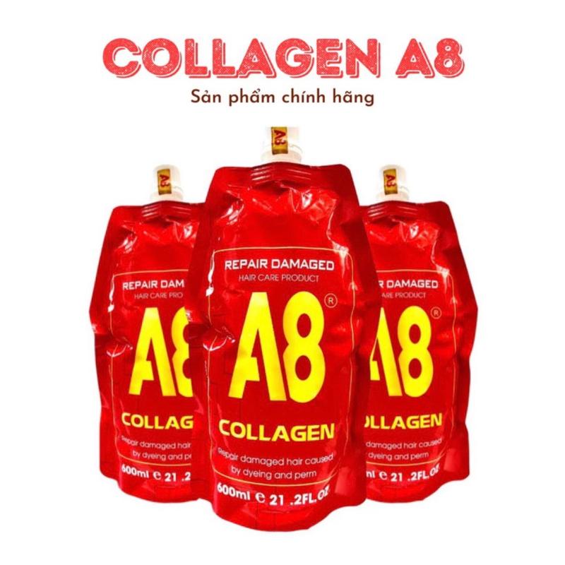  HẤP DẦU Collagen A8 hấp dầu ủ tóc túi 600ml sỉ toàn quốc thuốc  ủ thẳng duỗi 